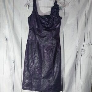 Muse Faux Snakeskin Whimsigoth Dress With Rosette Detail